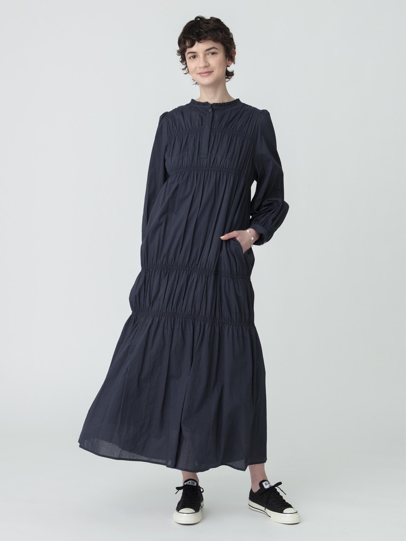 シャーリング ドレス 詳細画像 navy 1