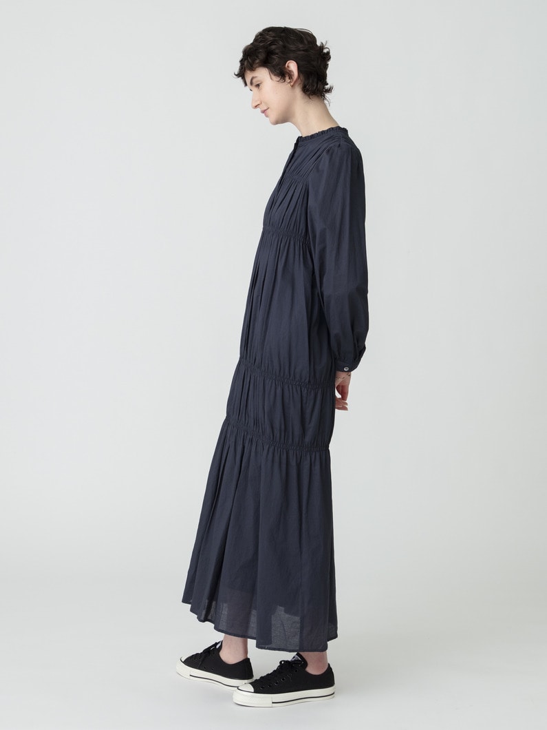シャーリング ドレス 詳細画像 navy 2