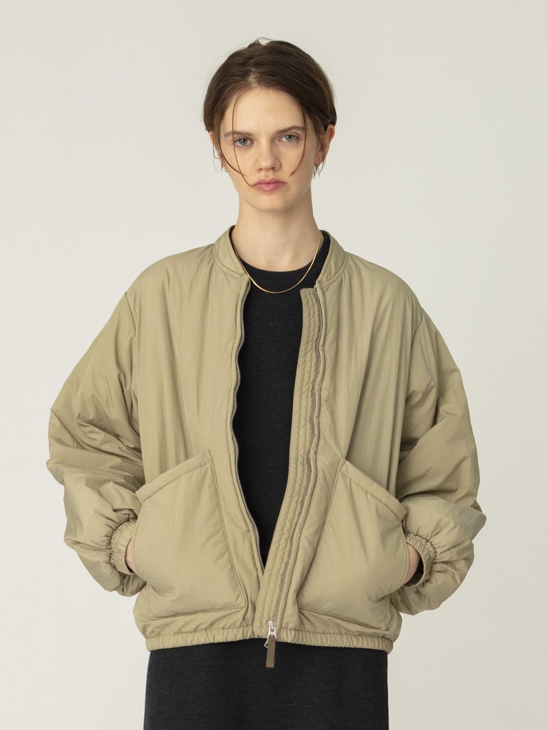 ジップアップ ブルゾン（ブラック/ベージュ） 詳細画像 beige 1