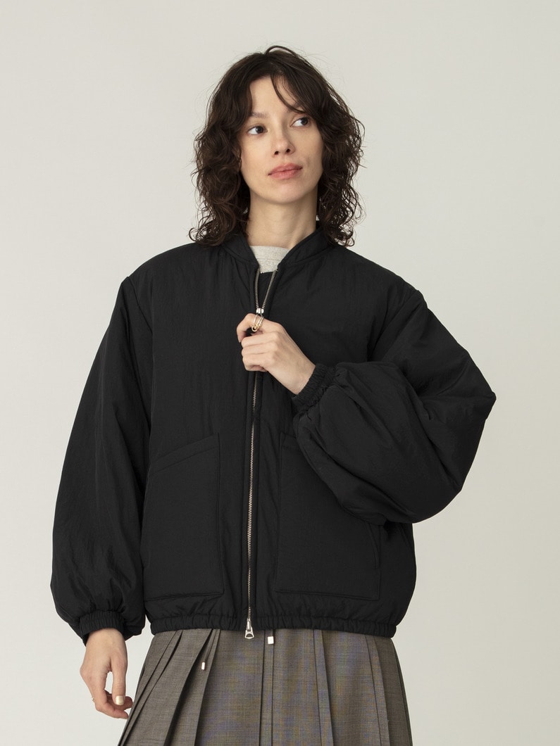ジップアップ ブルゾン（ブラック/ベージュ） 詳細画像 black 2