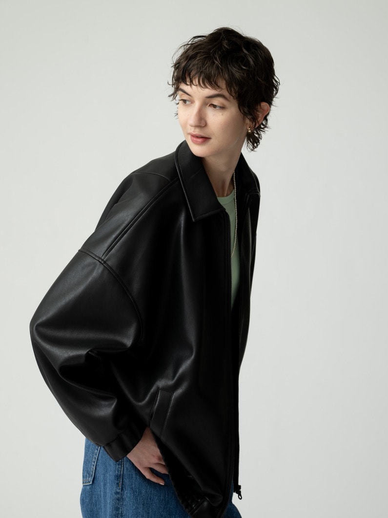 フェイクレザー ジャケット 詳細画像 black 2