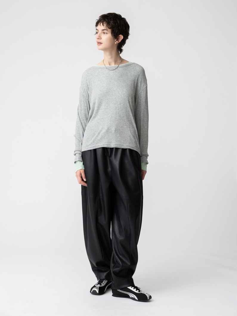 フェイクレザーバレルパンツ 詳細画像 black 1