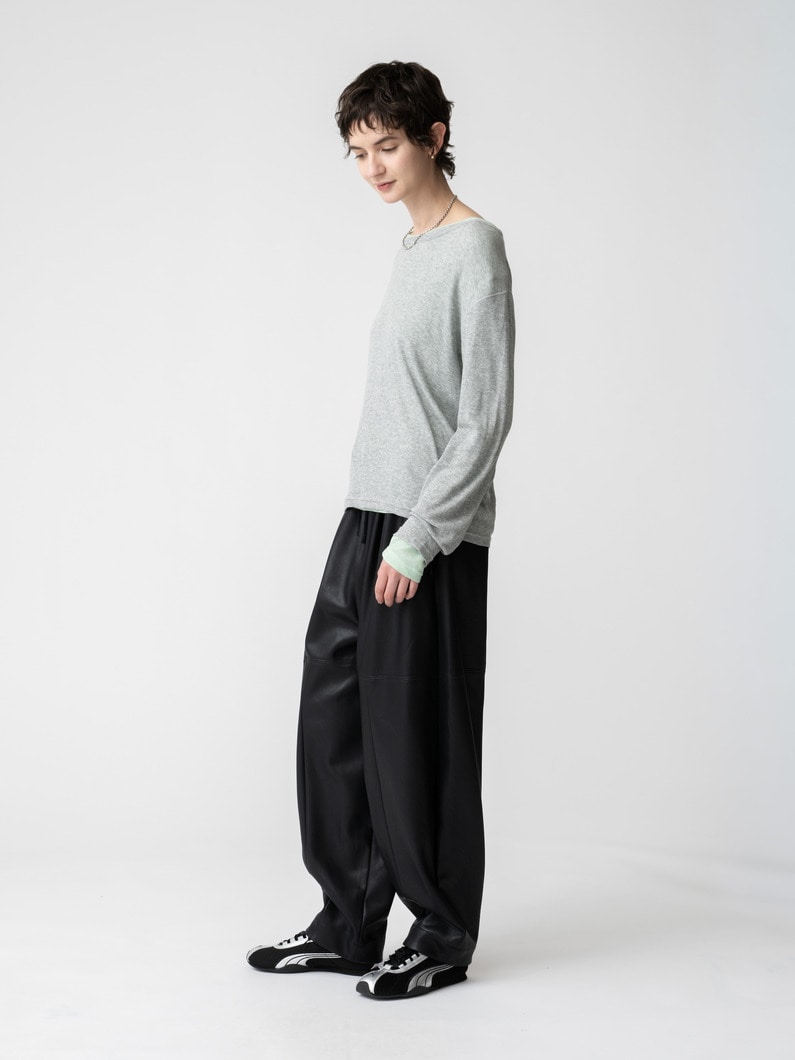 フェイクレザーバレルパンツ 詳細画像 black 2