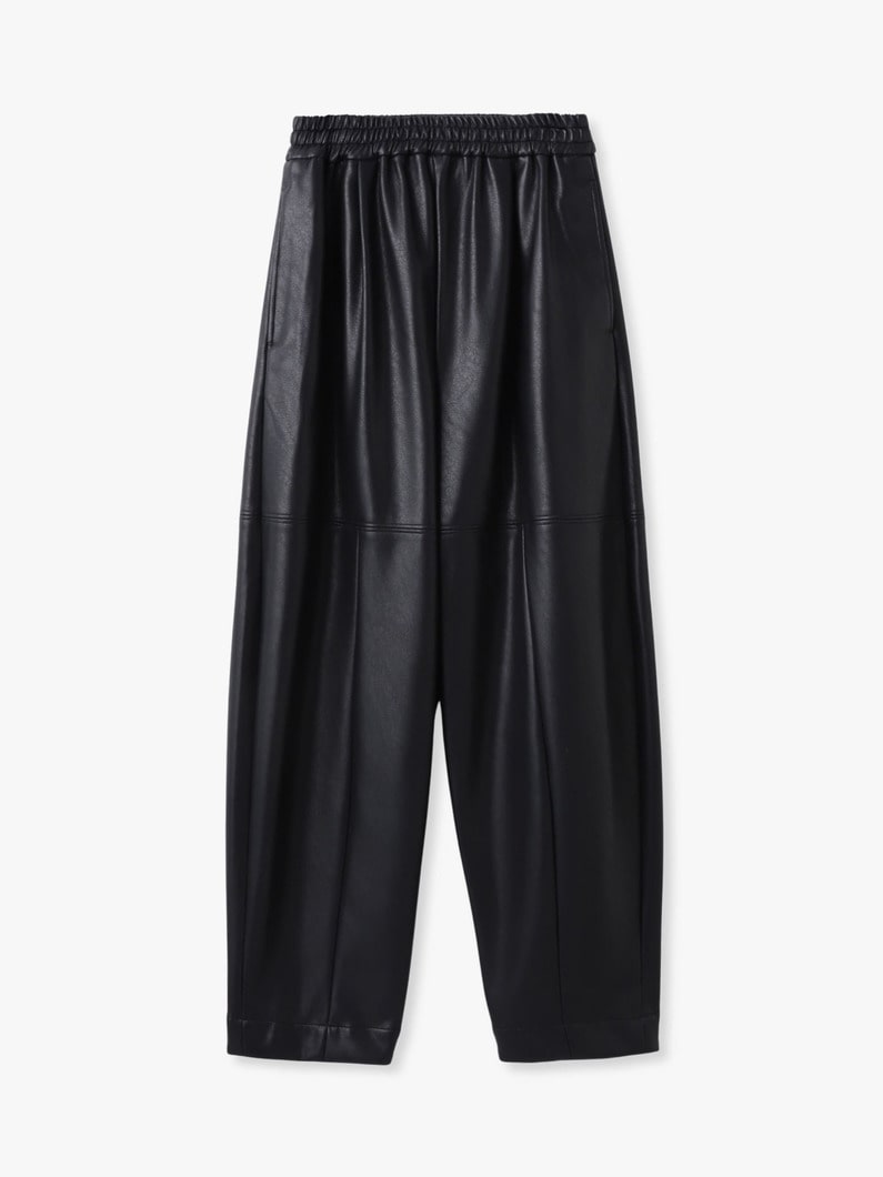 フェイクレザーバレルパンツ 詳細画像 black 4