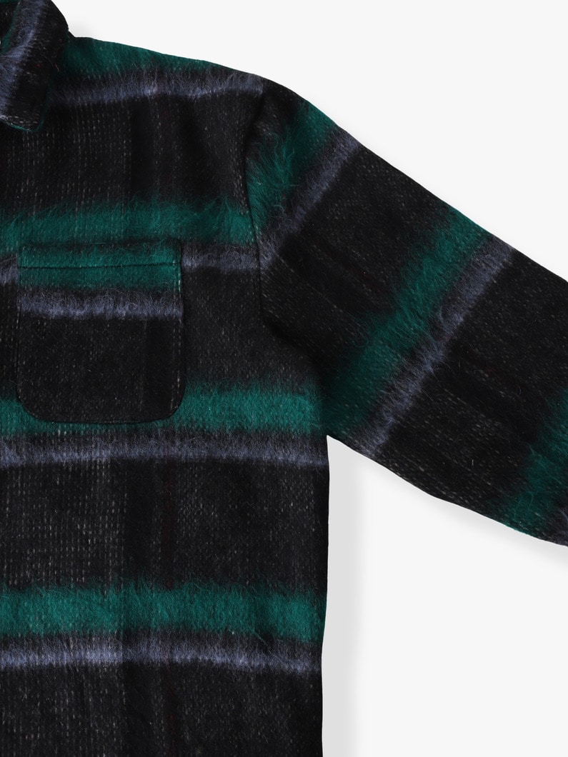 カラーウォッシュ フランネル オーバーサイズド シャツ 詳細画像 green 2