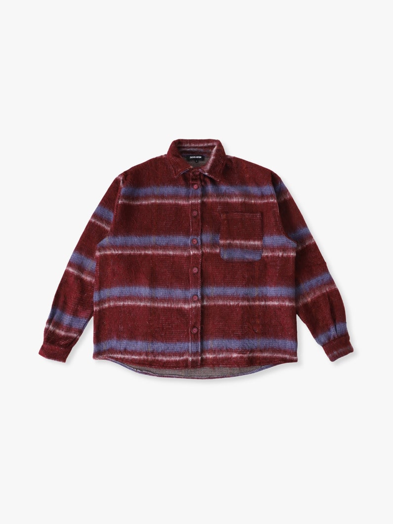 カラーウォッシュ フランネル オーバーサイズド シャツ 詳細画像 red