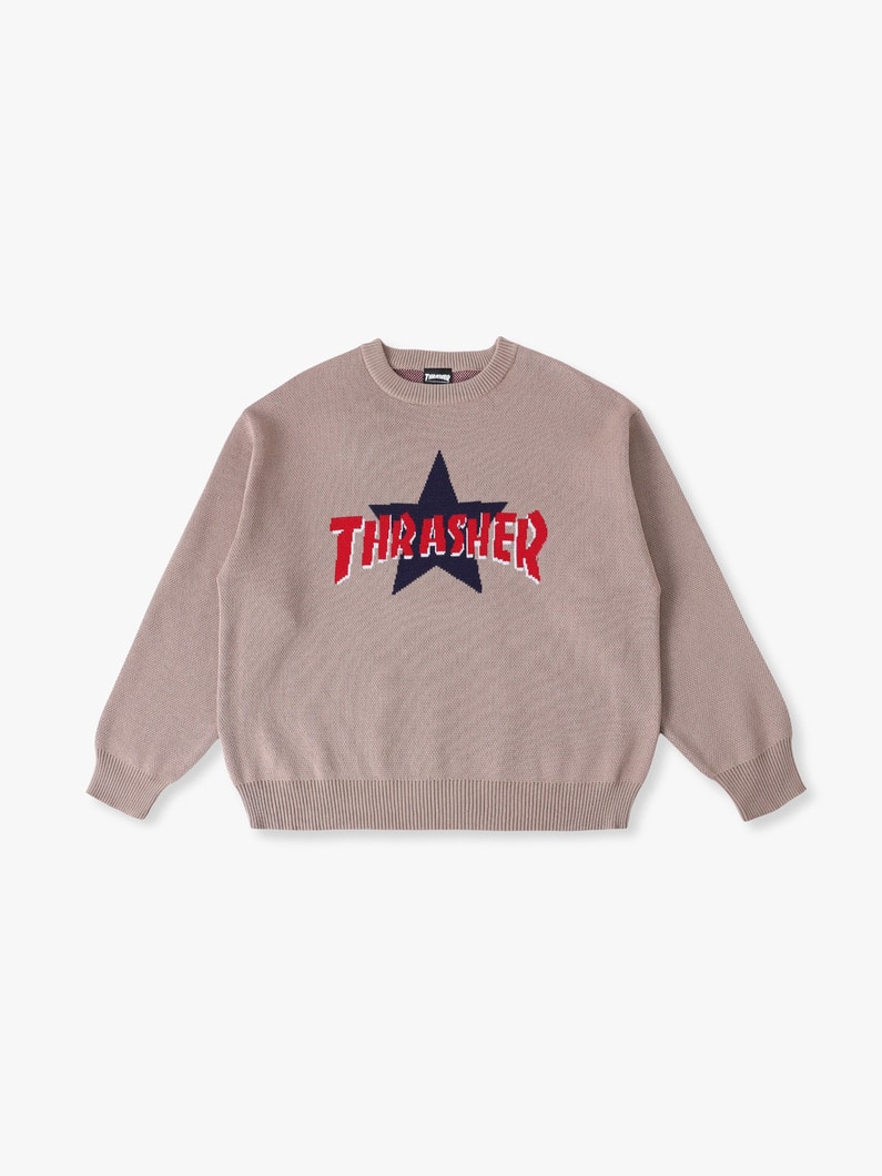 ジャカード ロゴニット プルオーバー 詳細画像 beige