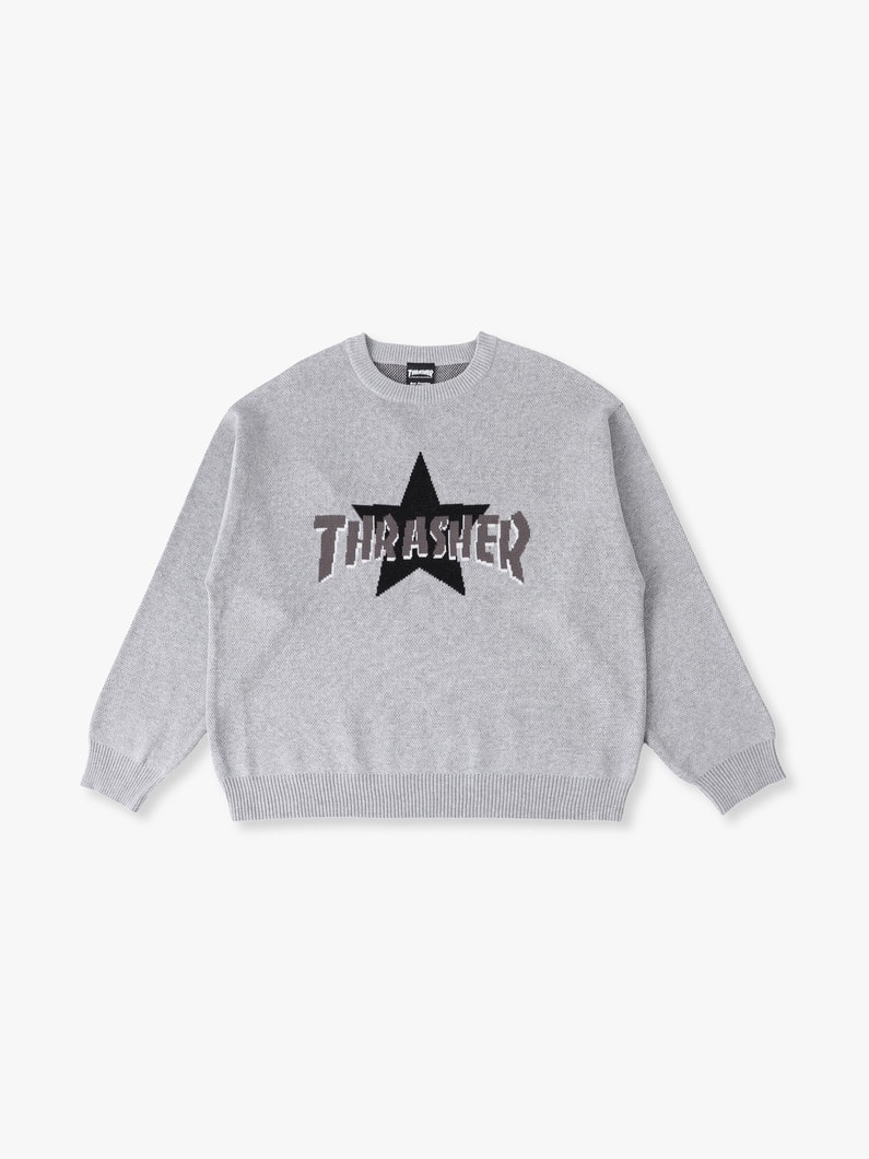 ジャカード ロゴニット プルオーバー 詳細画像 gray