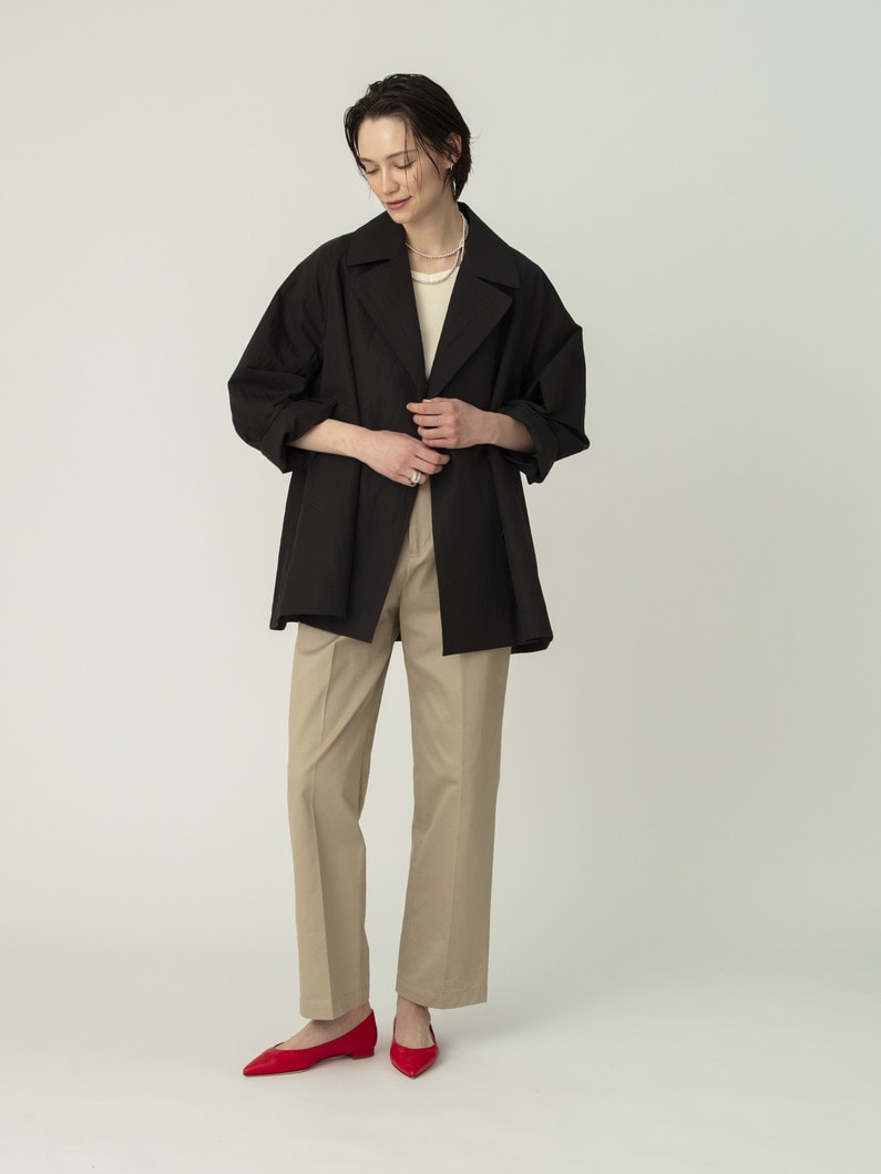 ライトシュリンクコットン ショートコート 詳細画像 black 4