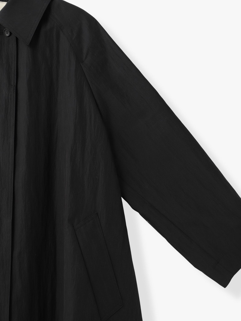 ライトシュリンクコットン ロングコート 詳細画像 black 2
