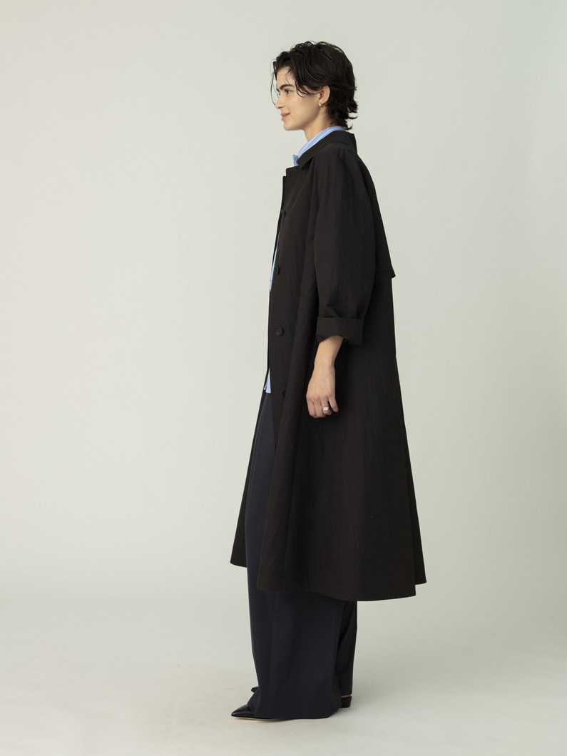 ライトシュリンクコットン ロングコート 詳細画像 black 2