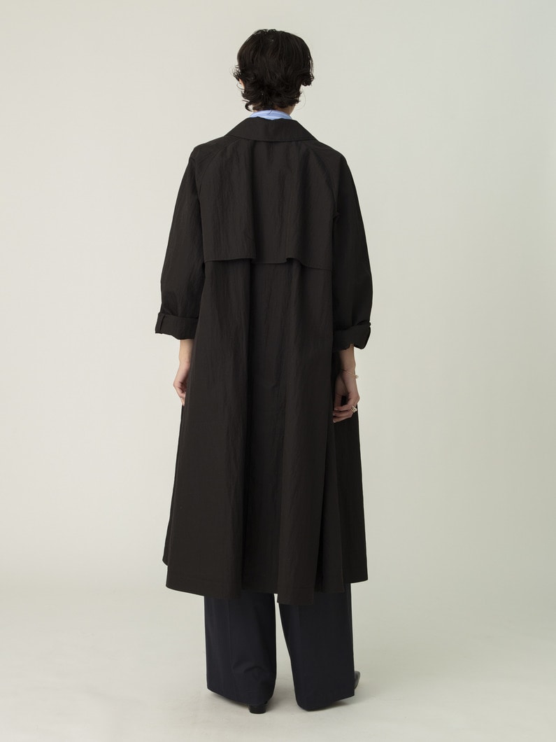 ライトシュリンクコットン ロングコート 詳細画像 black 3