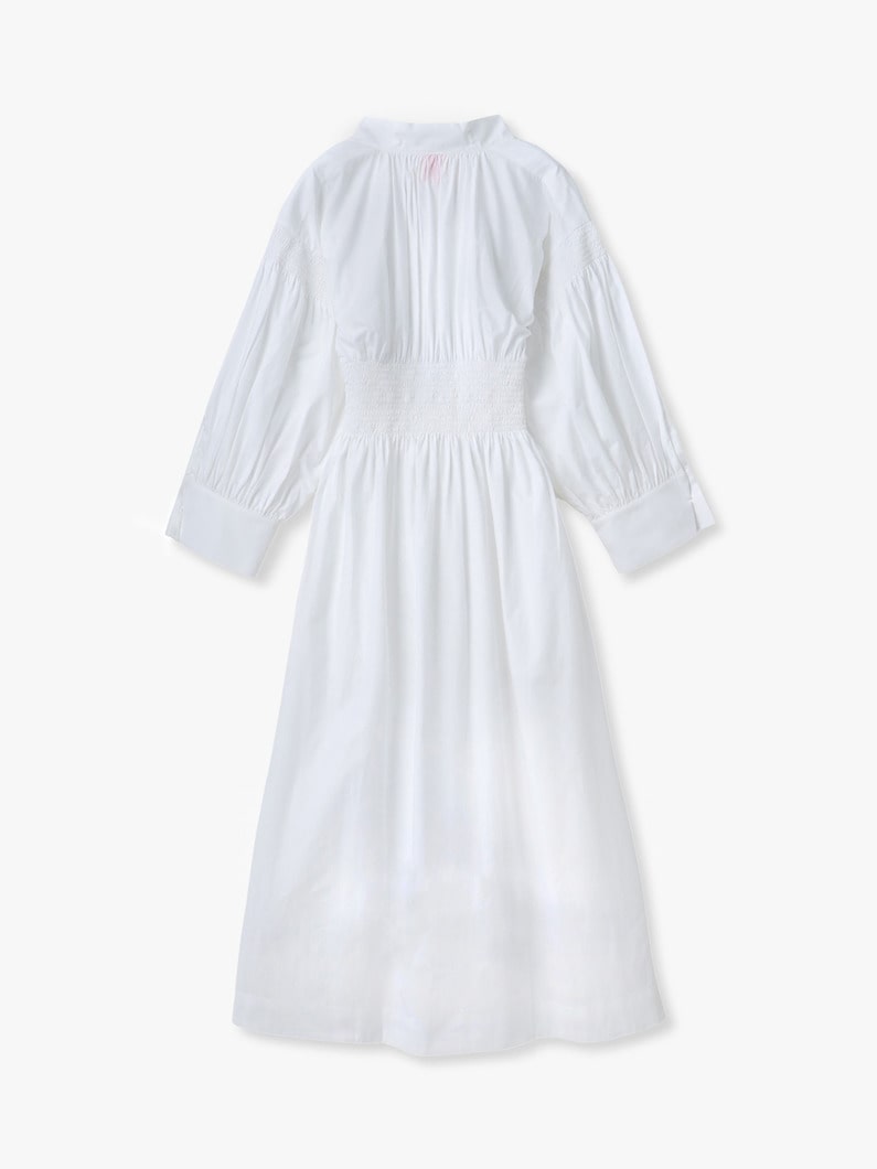 スモッキング ロングスリーブ ドレス 詳細画像 white 1