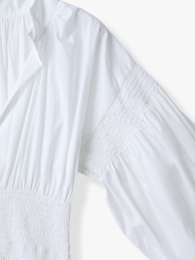 スモッキング ロングスリーブ ドレス 詳細画像 white 2