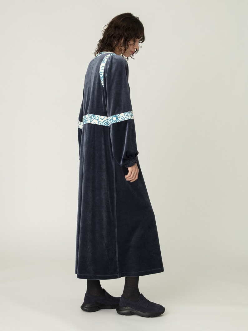 ベロア ロングドレス 詳細画像 navy 3