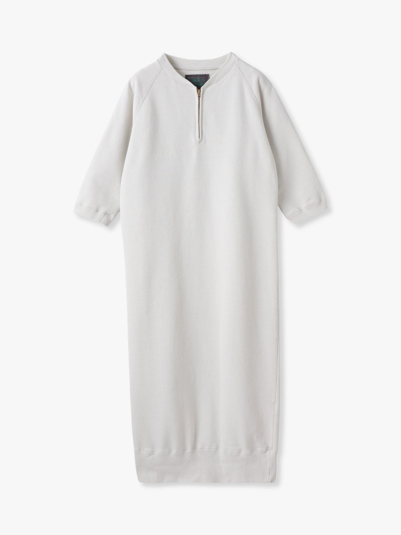 ハーフジップ スウェット ドレス（アイボリー/ブラック） 詳細画像 ivory
