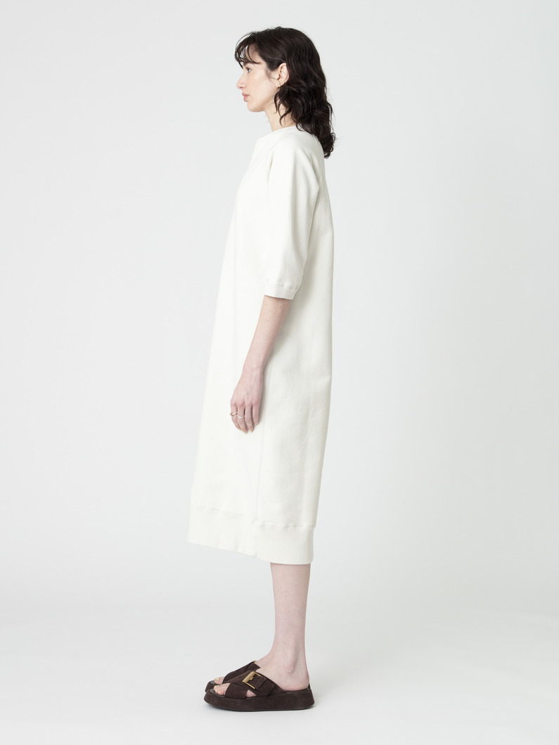 ハーフジップ スウェット ドレス（アイボリー/ブラック） 詳細画像 ivory 2