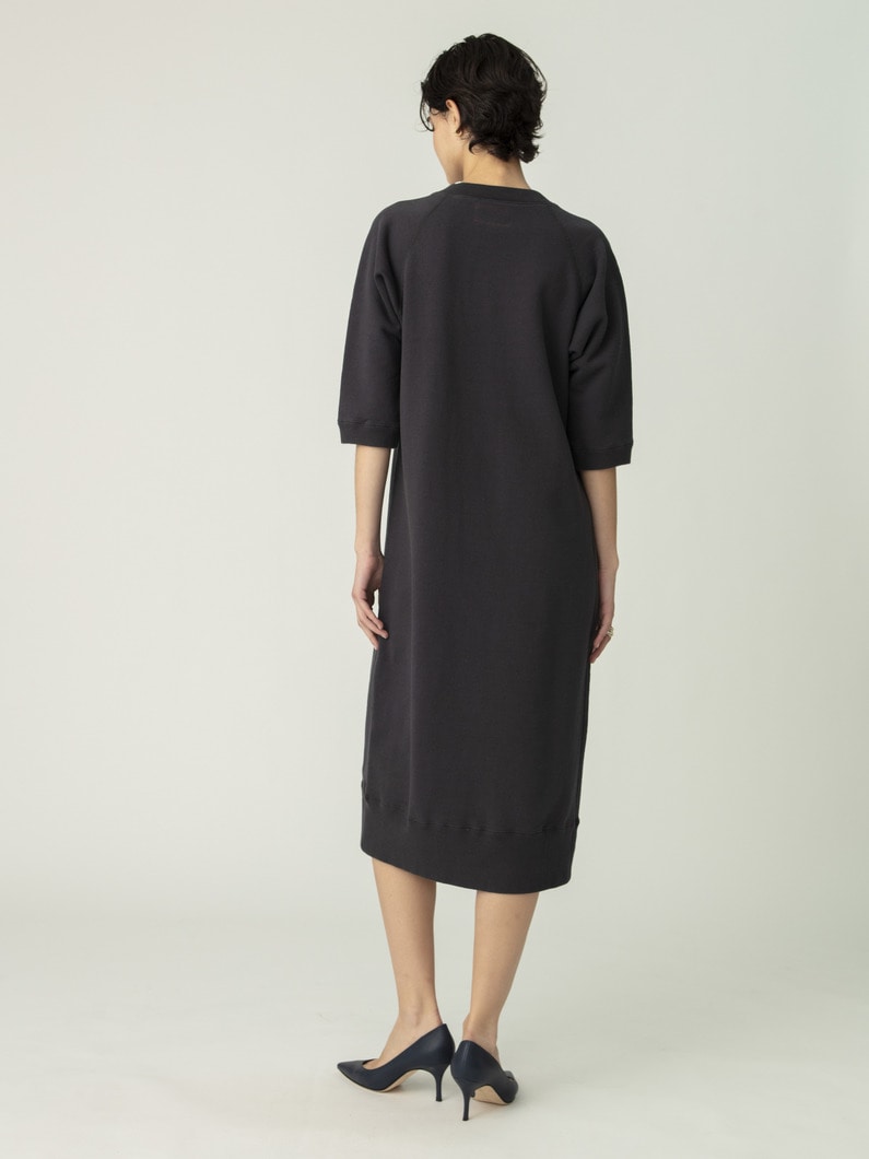 ハーフジップ スウェット ドレス（アイボリー/ブラック） 詳細画像 black 3