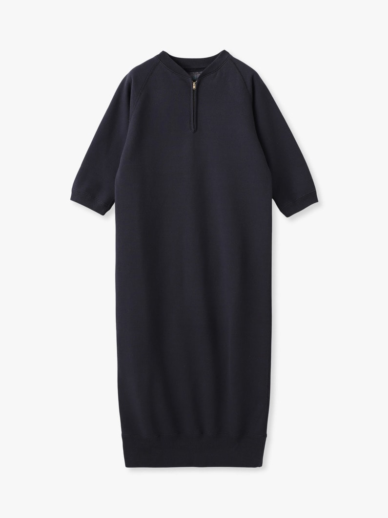 ハーフジップ スウェット ドレス（アイボリー/ブラック） 詳細画像 black 4