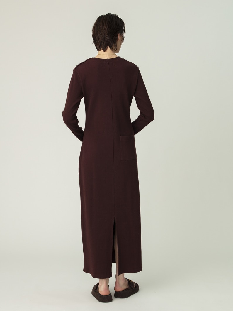 ソリッド リブ ドレス 詳細画像 brown 3