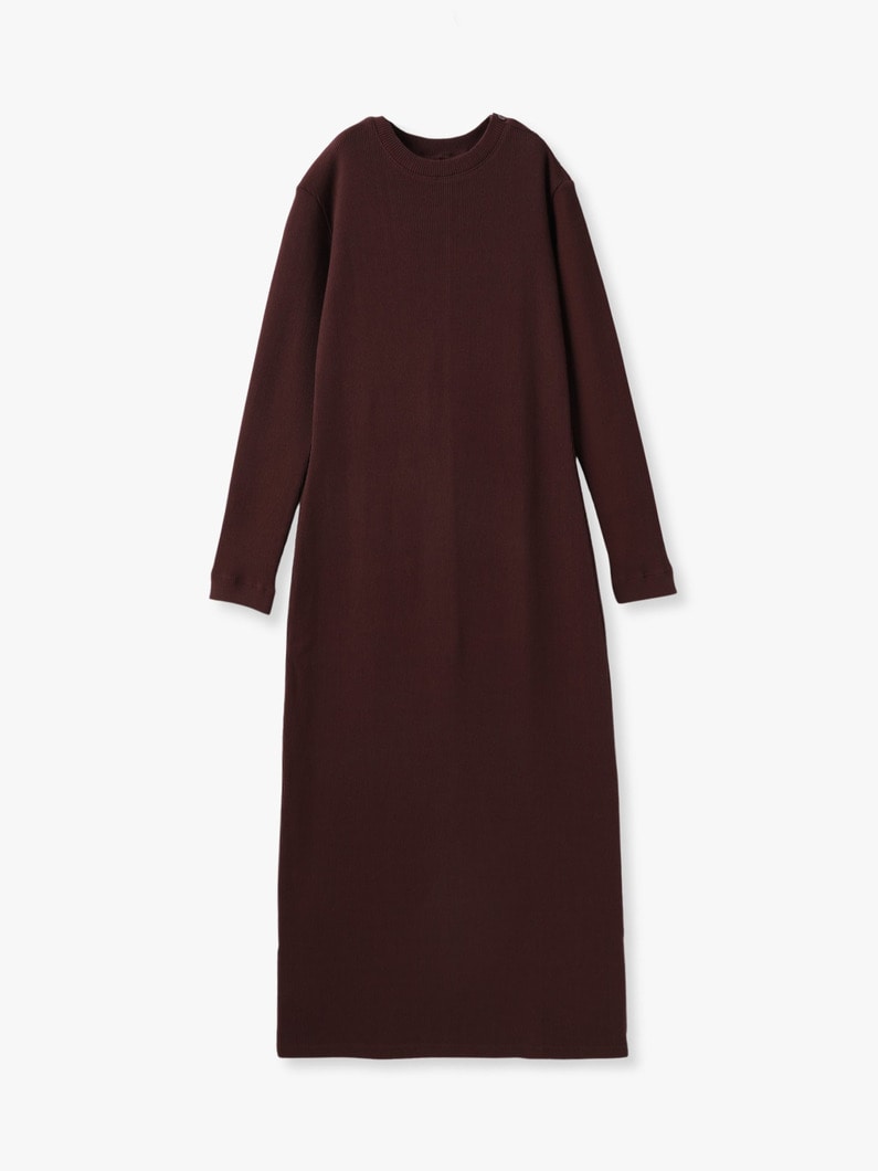 ソリッド リブ ドレス 詳細画像 brown 4