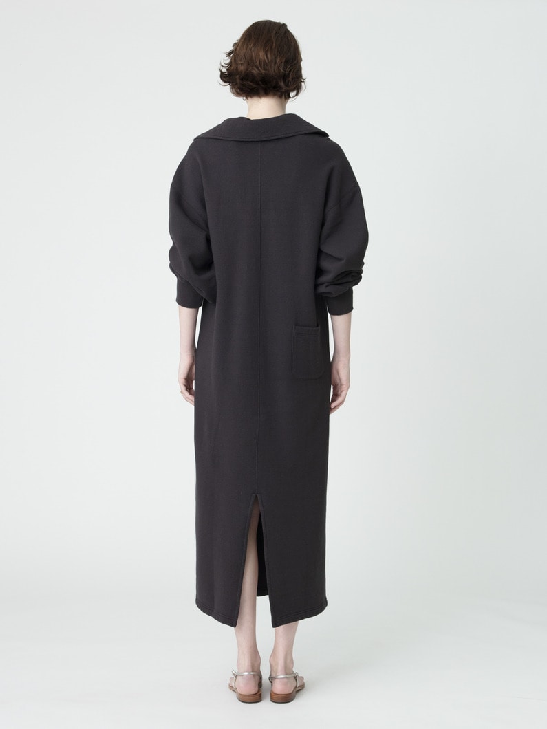 ハーフジップ スウェット ドレス 詳細画像 black 3