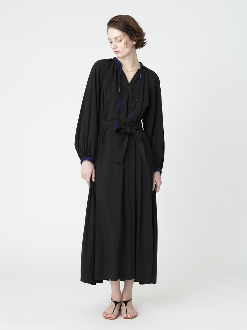 ボリューム スリーブ フレア ドレス 詳細画像 black