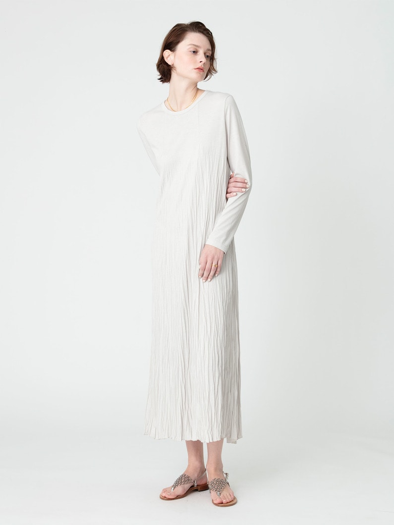 リンクル ドレス（ブラック/アイボリー/レッド） 詳細画像 ivory