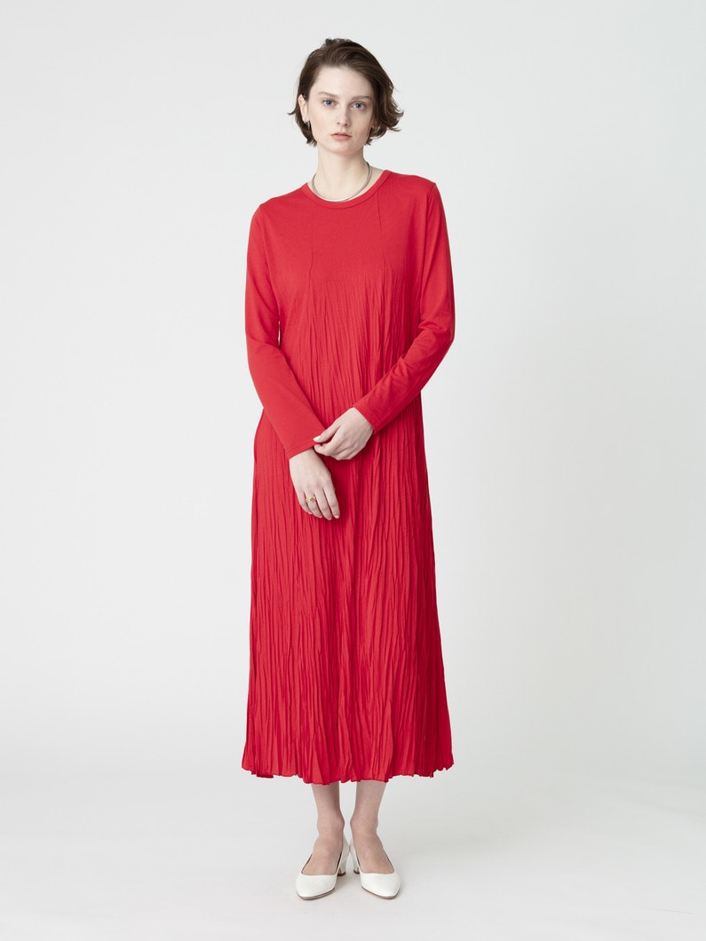 リンクル ドレス（ブラック/アイボリー/レッド） 詳細画像 red 1