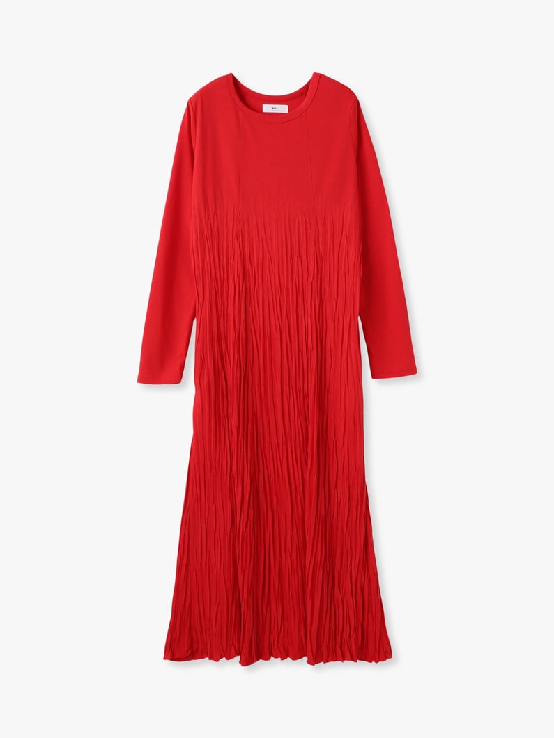 リンクル ドレス（ブラック/アイボリー/レッド） 詳細画像 red 3