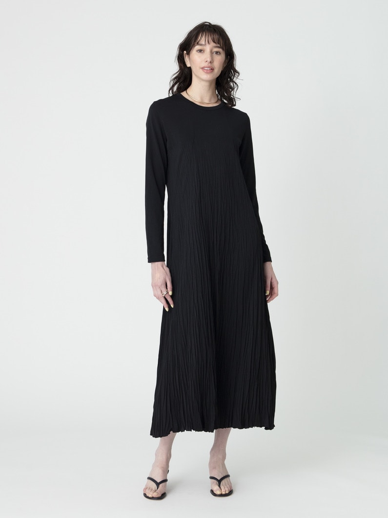 リンクル ドレス（ブラック/アイボリー/レッド） 詳細画像 black