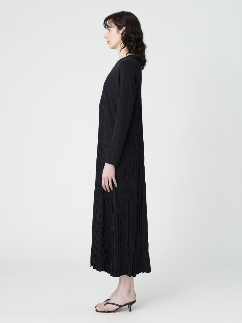 リンクル ドレス（ブラック/アイボリー/レッド） 詳細画像 black 2