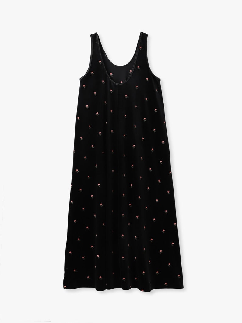 エンブロイダリー ベロア スリーブレスドレス 詳細画像 black 1