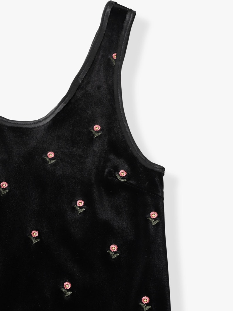 エンブロイダリー ベロア スリーブレスドレス 詳細画像 black 2