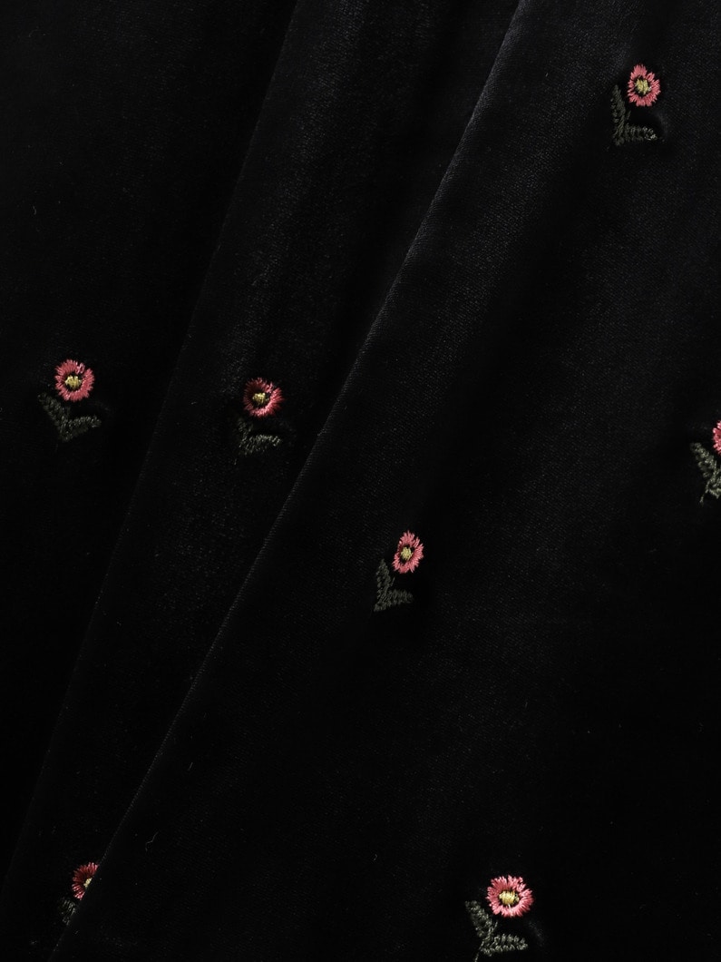 エンブロイダリー ベロア スリーブレスドレス 詳細画像 black 3