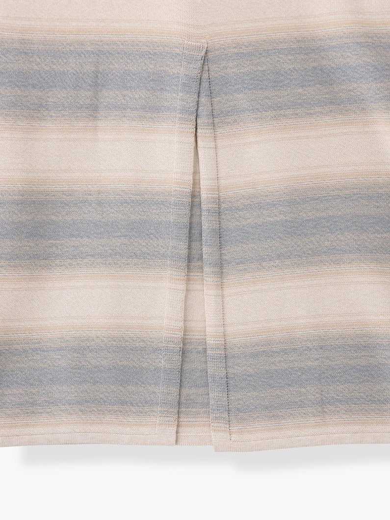 コットンシルク グラディエント ストライプ ニット スリーブレス ドレス 詳細画像 multi 3