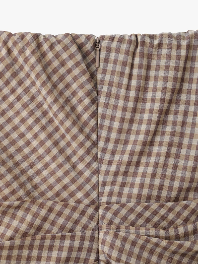 エアリー ライトコットン チェック ドレス 詳細画像 brown 2