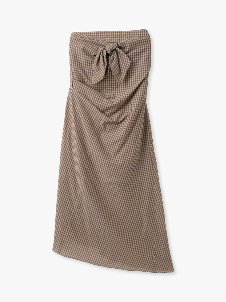 エアリー ライトコットン チェック ドレス 詳細画像 brown 1