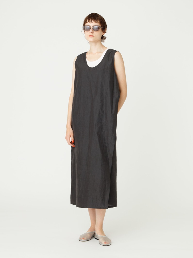シルクリネン スリーブレス ドレス 詳細画像 charcoal gray 1