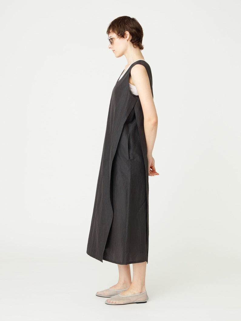 シルクリネン スリーブレス ドレス 詳細画像 charcoal gray 2