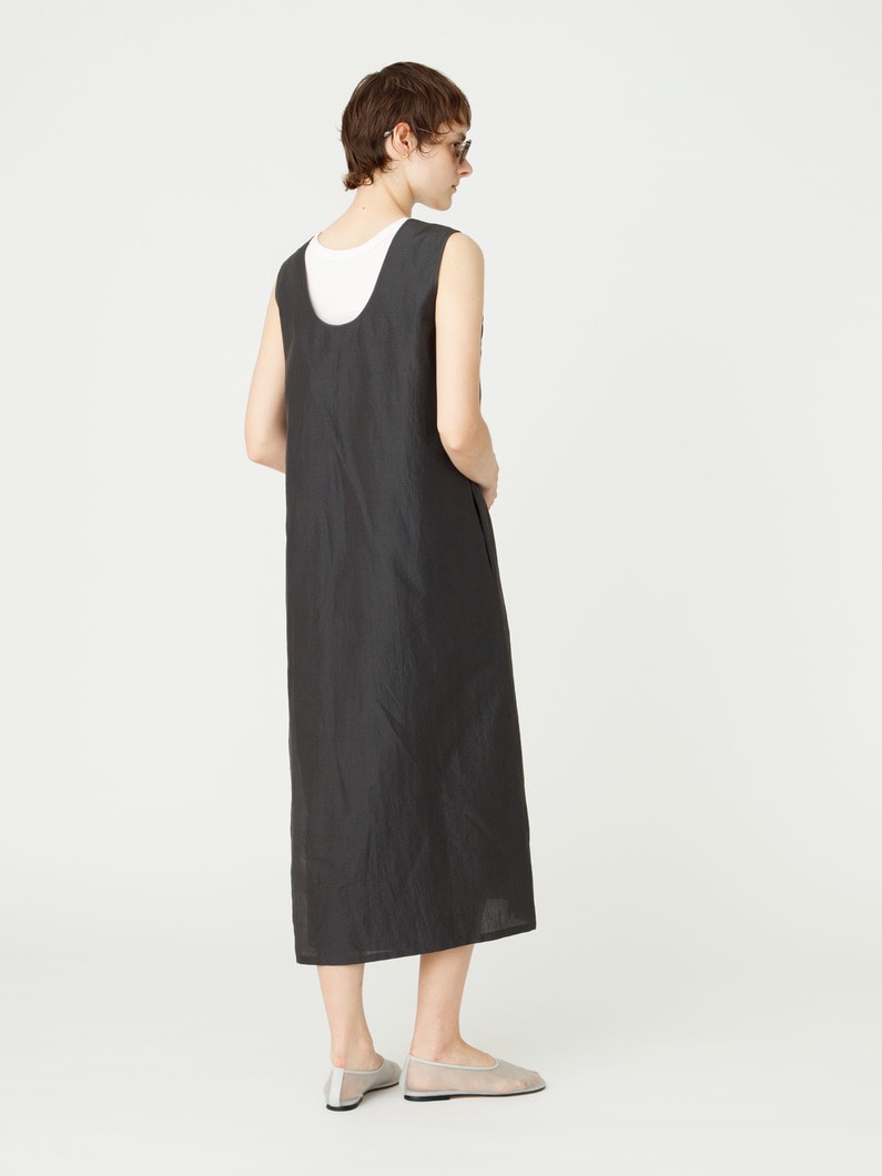 シルクリネン スリーブレス ドレス 詳細画像 charcoal gray 3