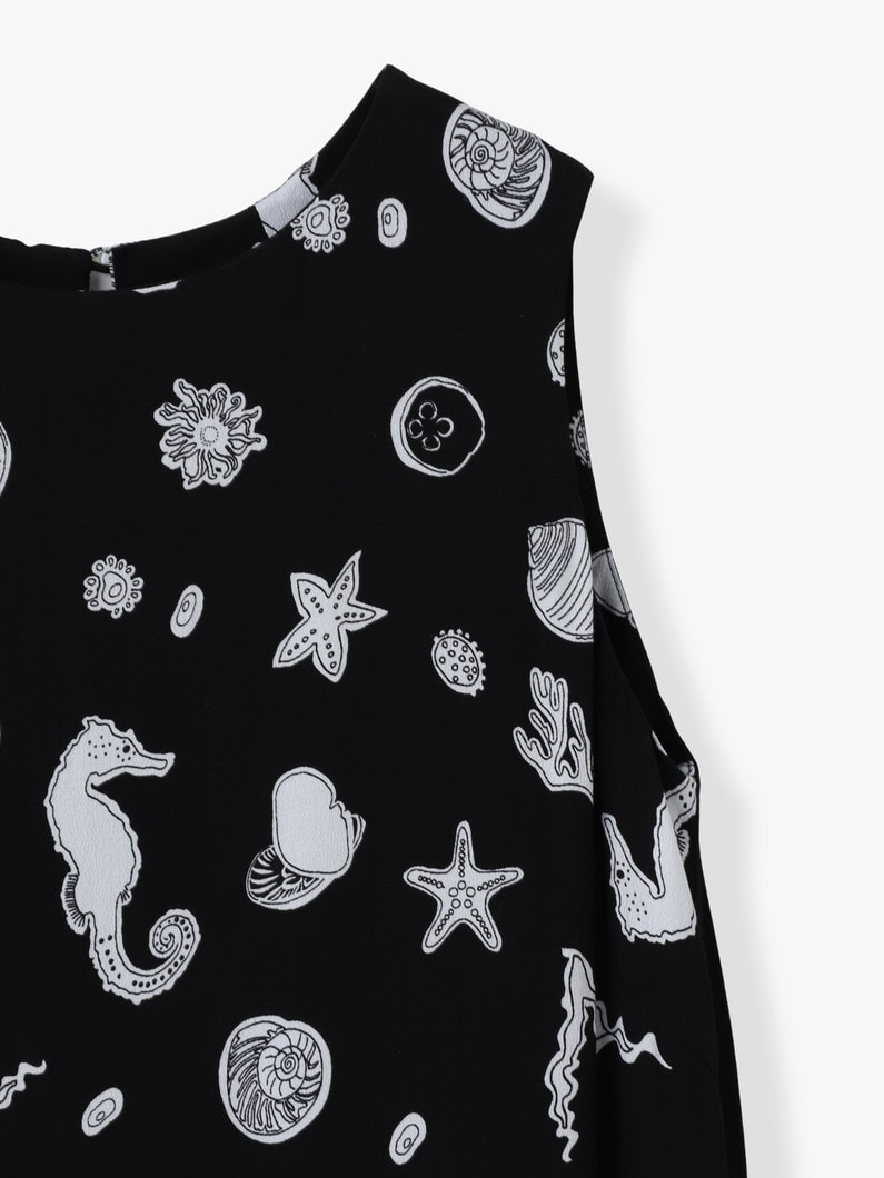 マリンライフ プリント ドレス 詳細画像 black 2