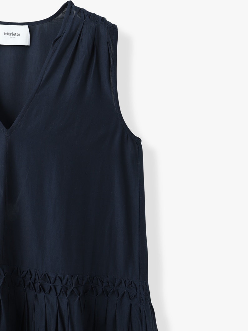 ワーリス ピンタックドレス（ネイビー） 詳細画像 navy 2