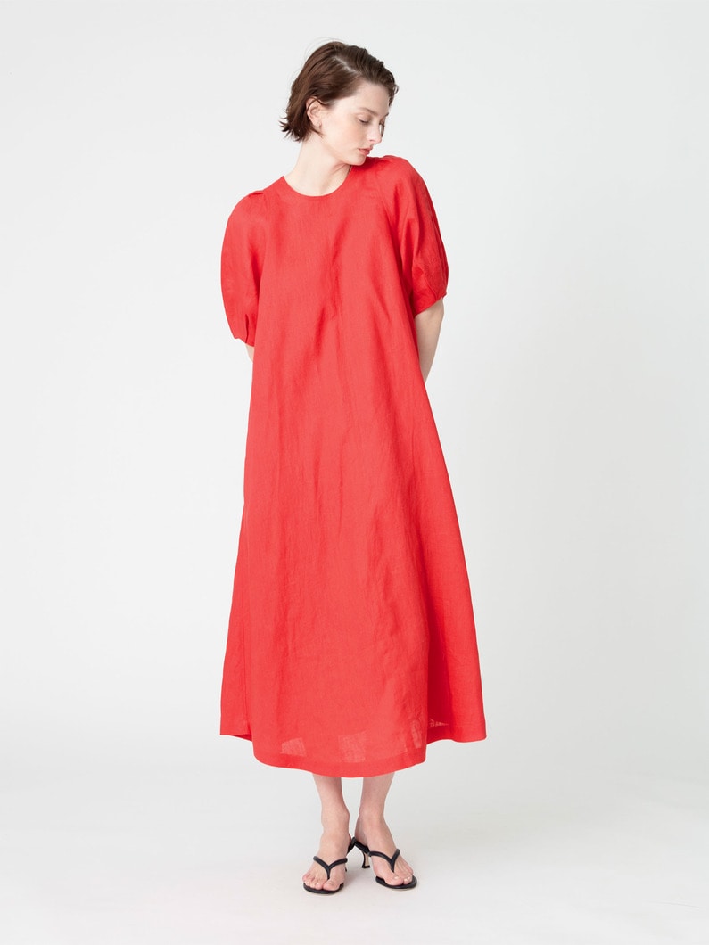 リネン フレア ドレス 詳細画像 red 1