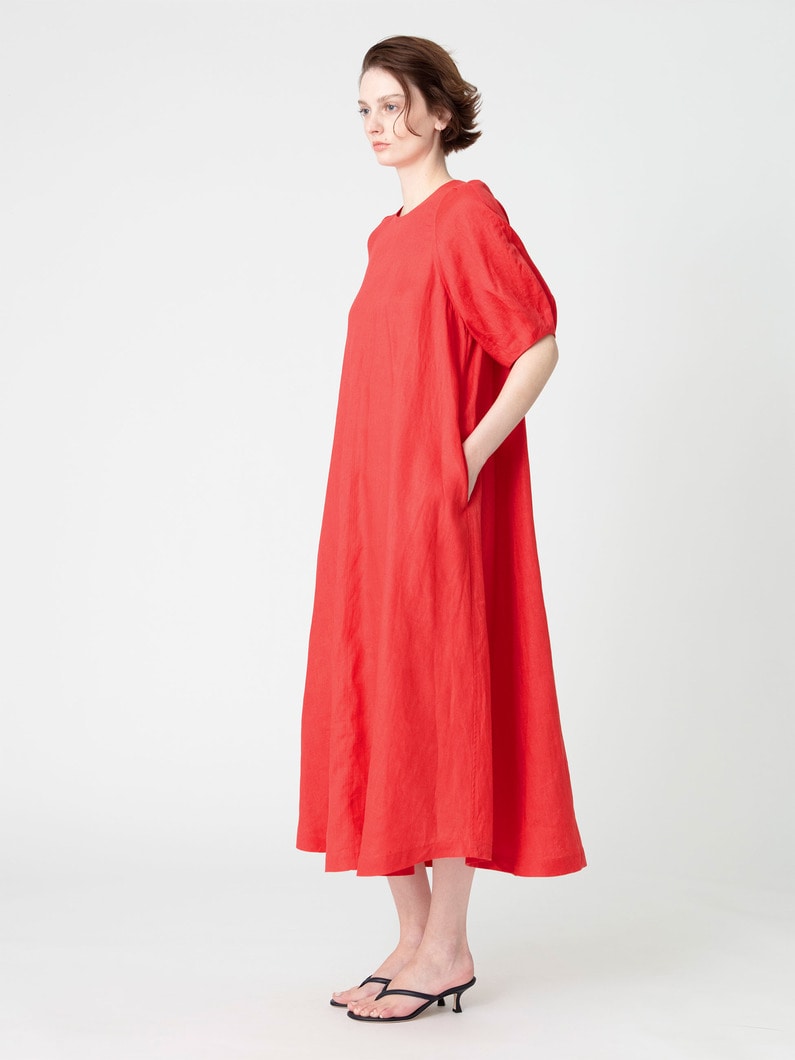 リネン フレア ドレス 詳細画像 red 2