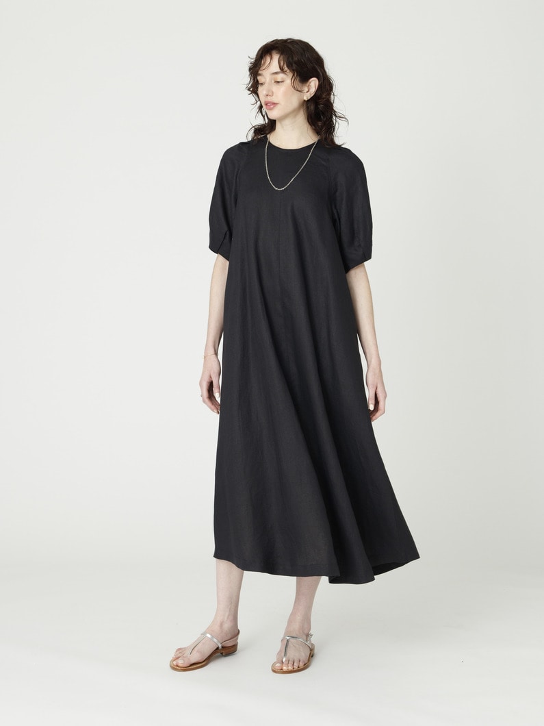 リネン フレア ドレス 詳細画像 black 2