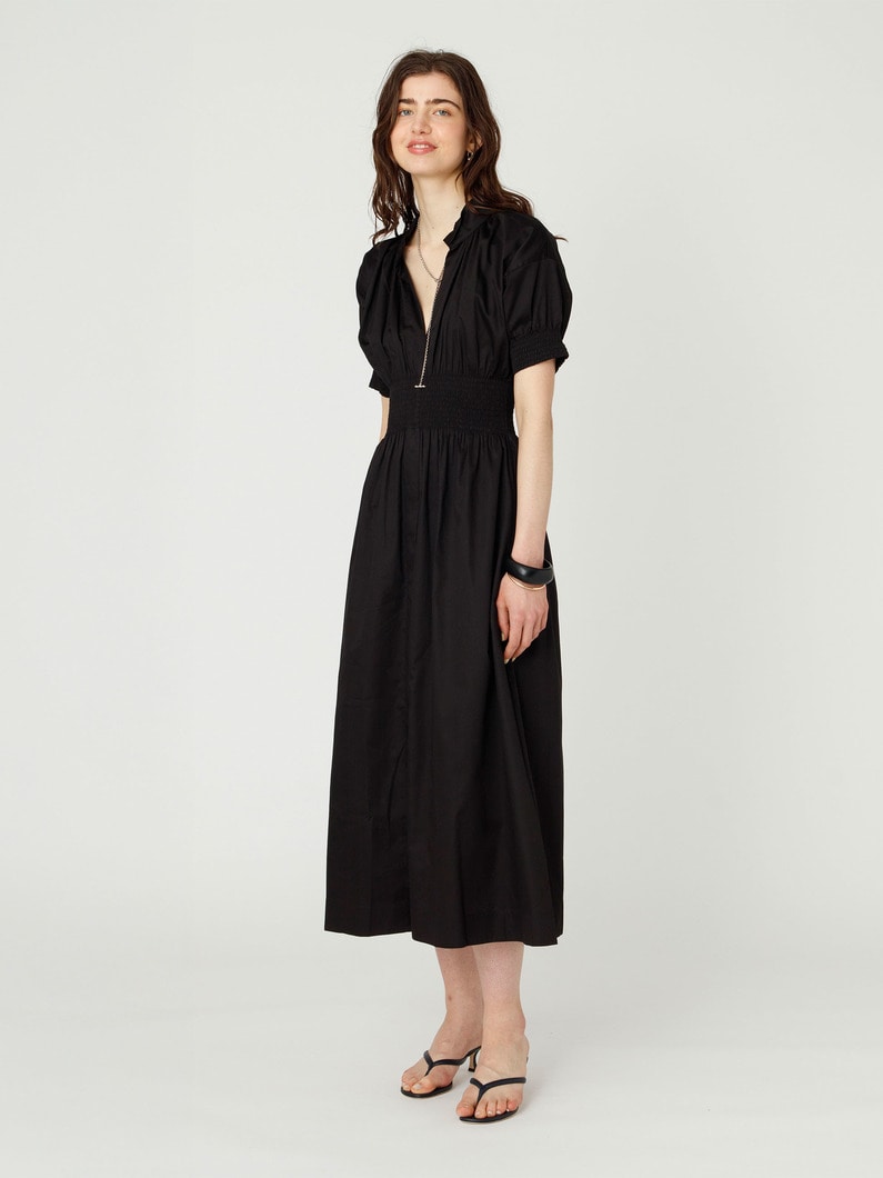 スモッキング ショートスリーブ ドレス 詳細画像 black 2