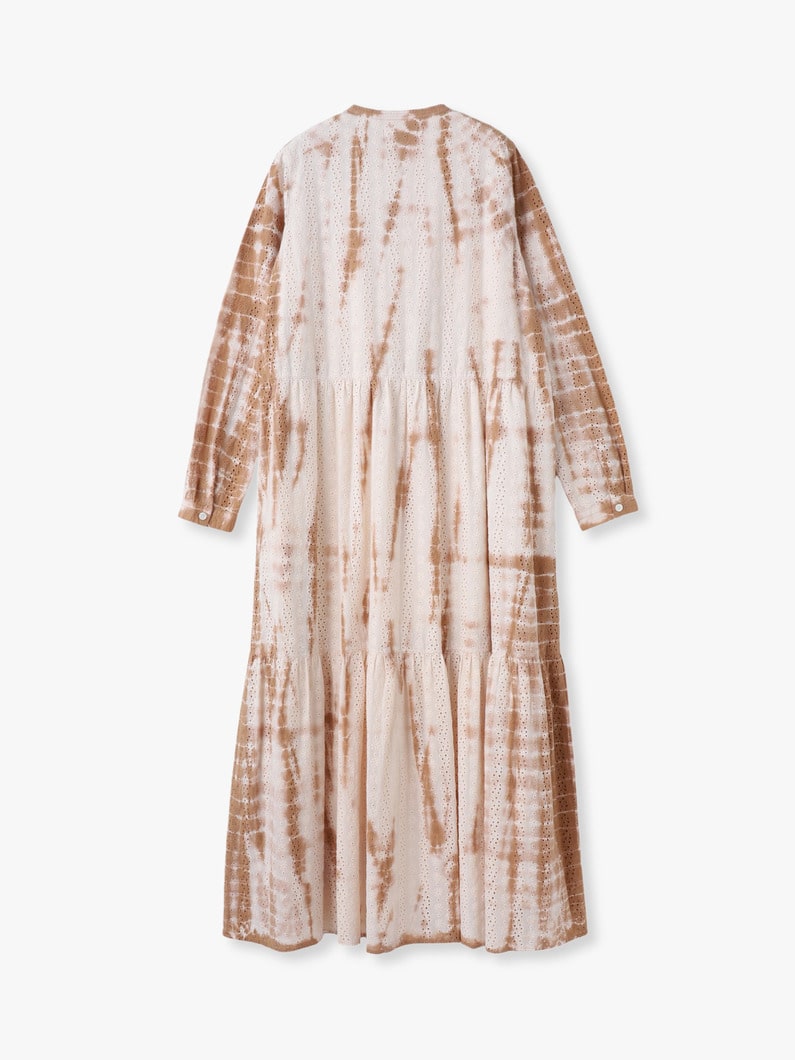 カットワーク タイダイ ティアード ドレス 詳細画像 brown 1