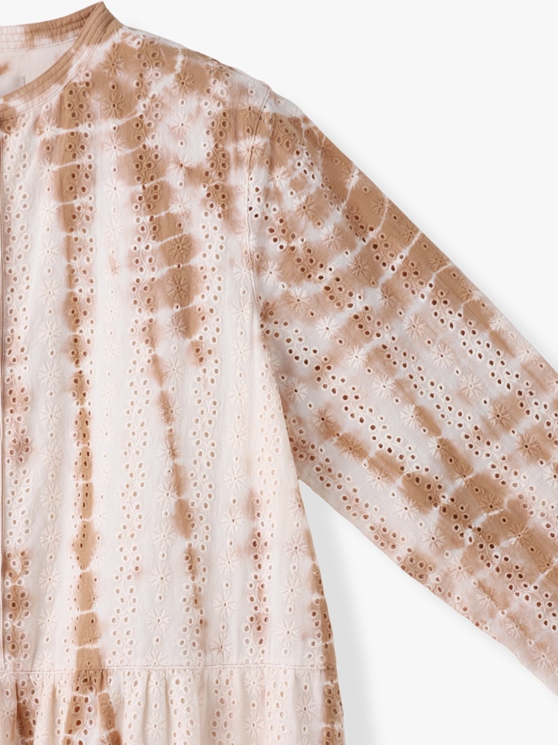 カットワーク タイダイ ティアード ドレス 詳細画像 brown 2