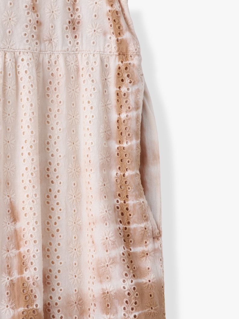 カットワーク タイダイ ティアード ドレス 詳細画像 brown 3